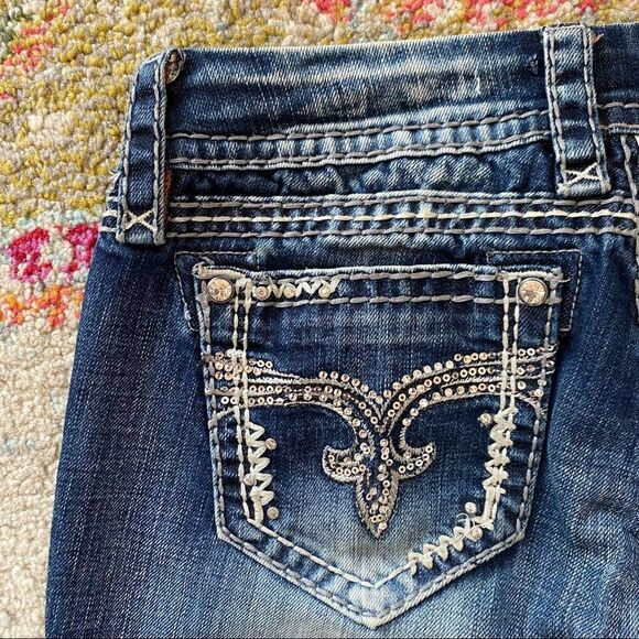 Rock Revival Lynkai Rhinestone Cropped Jeans - Picture 7 of 13